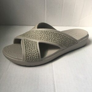 CROCS Sloane Embellished X Strap Slide Sandals Sz 10